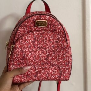 Michael Kors Abbey Dark Sangria Floral Backpack